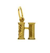 Zlatý prívesok, písmenko H, gravír                                              